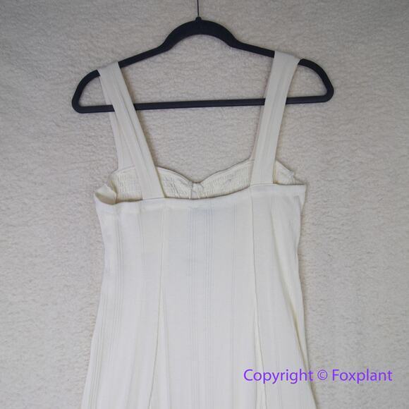 New!  FREE PEOPLE BEACH AVIVA RIBBED MIDI DRESS IN IVORY, size L - Picture 12 of 16